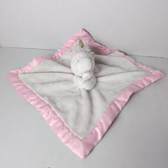 Carter's Unicorn Lovey Plush Security Blanket Stuffed Animal Baby Pink White - Picture 3 of 12